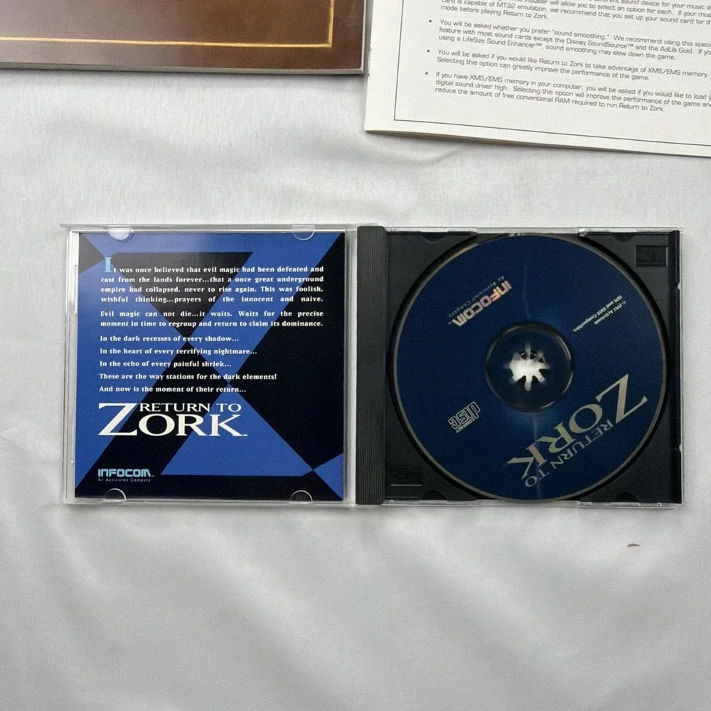 VINTAGE Return To Zork 1990s BIG BOX IBM CD ROM Game